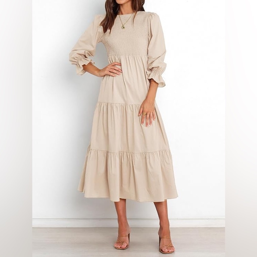 Women's Casual Long Sleeve Smocked Dress size X-Large